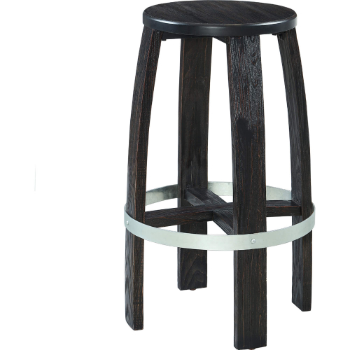 Wade Bar Stool in Rustic Dark Brown Finish Wood & Metal